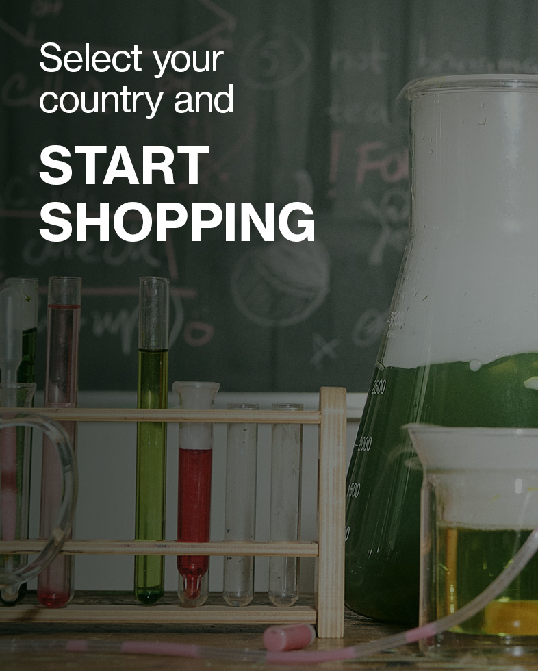 Graphic with the text: ‘Select your country and start shopping.’ The graphic links to the online store selector by country. banner