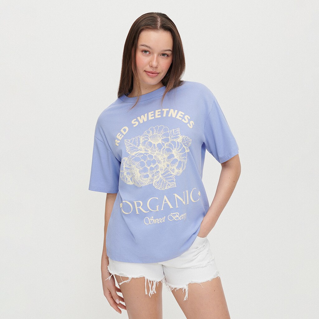 House - tricou loose fit organic - albastru