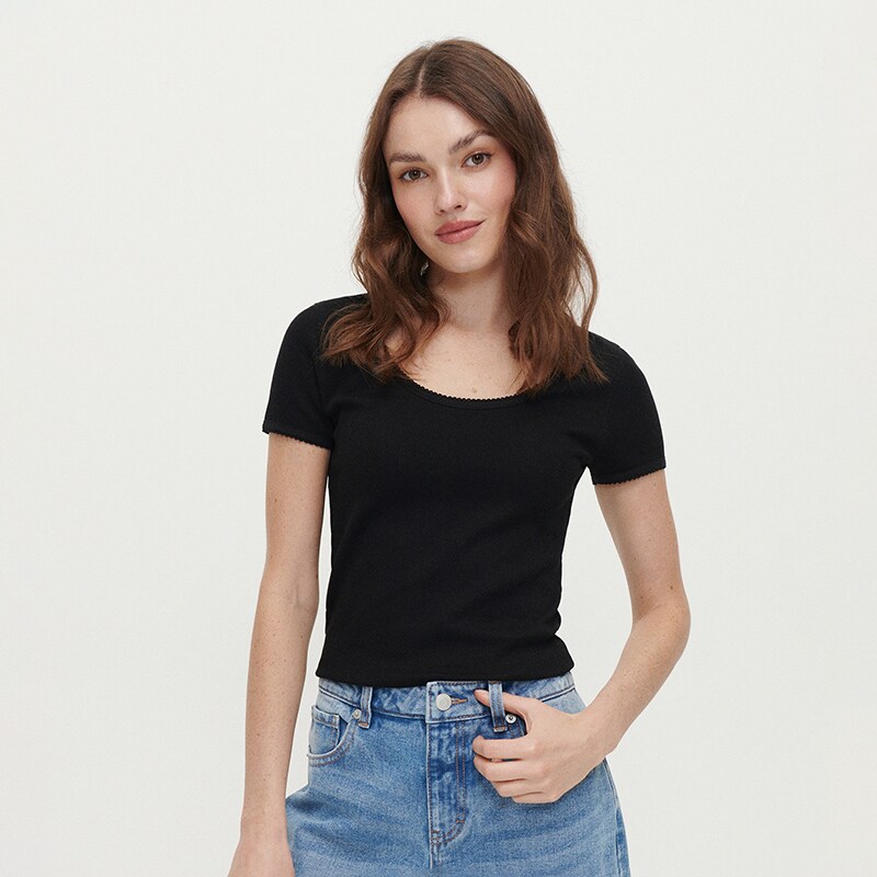 House - tricou în dungi - negru