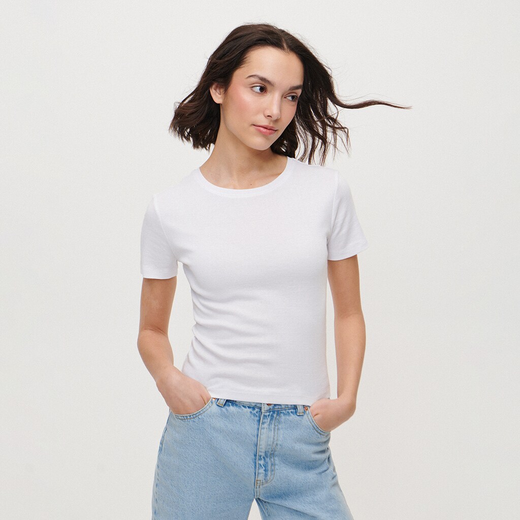 House - tricou mulat basic - alb