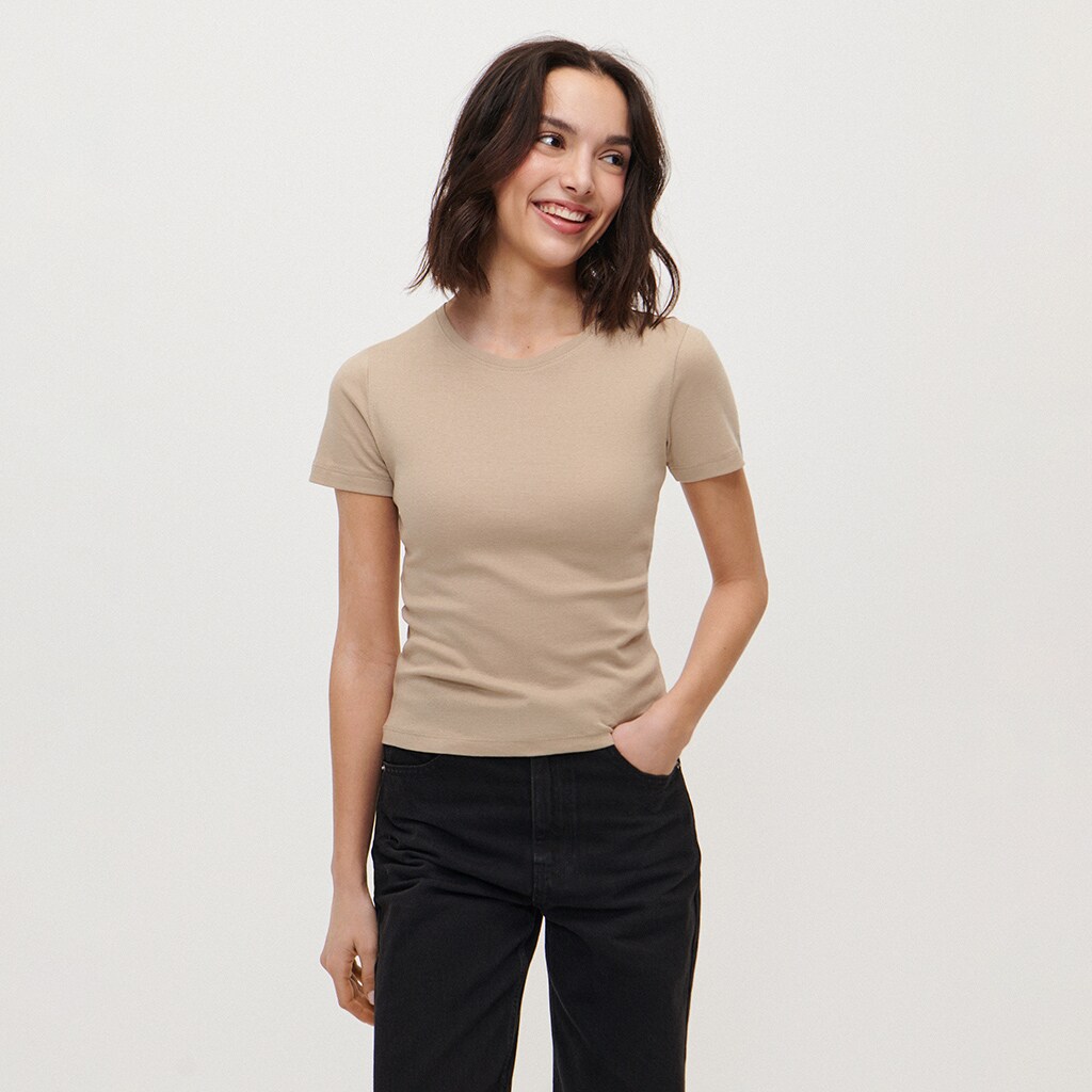 House - tricou mulat basic - bej