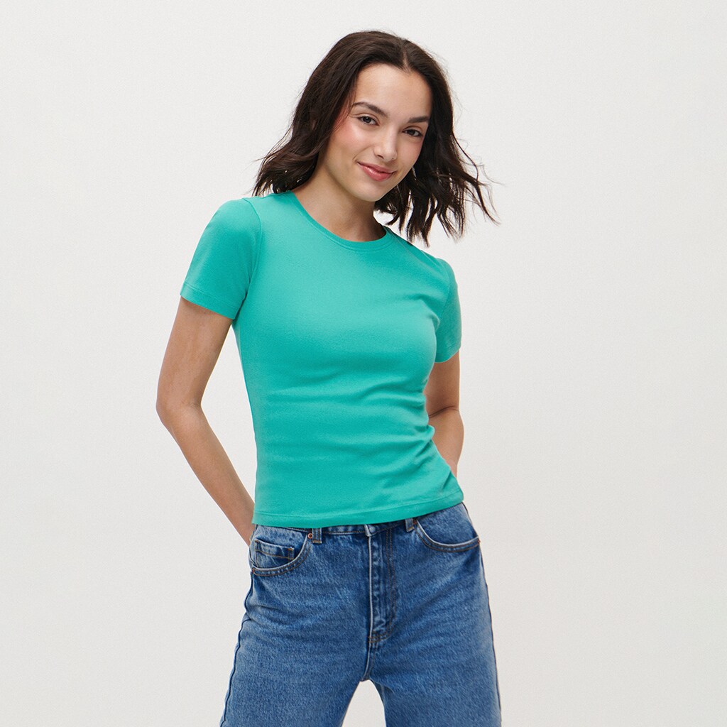 House - tricou mulat basic - turcoaz