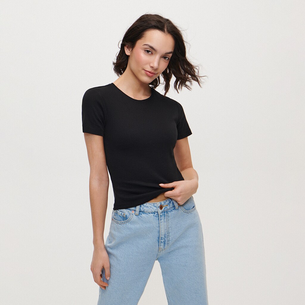 House - tricou mulat basic - negru
