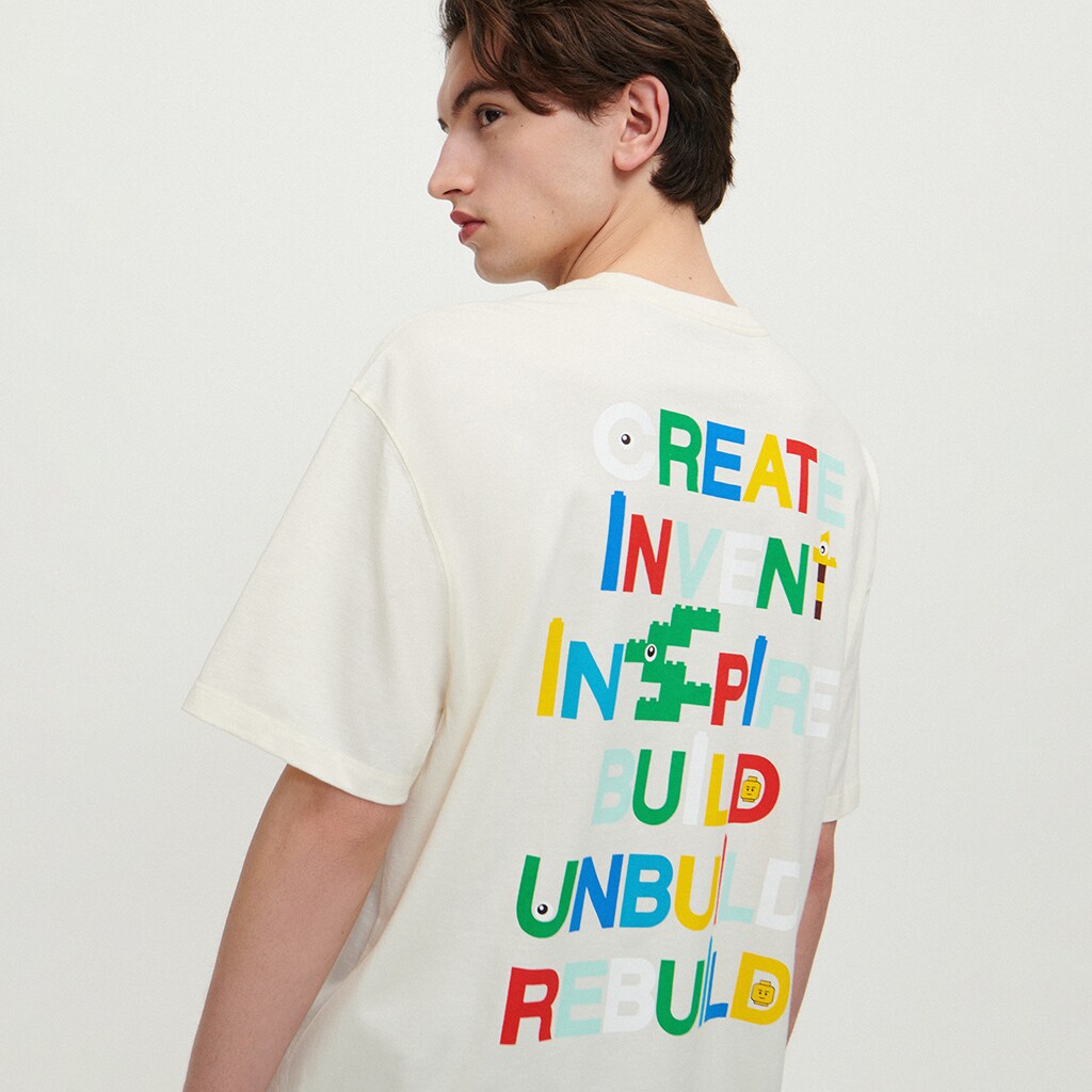 House - tricou cu imprimeu la spate lego - ivory