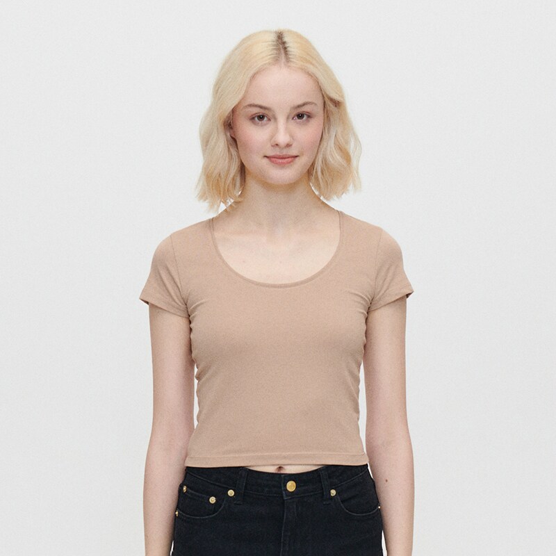 House - tricou scurt - bej
