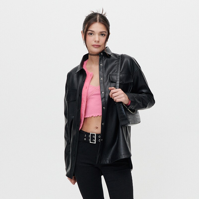 House - cămașă oversized - negru