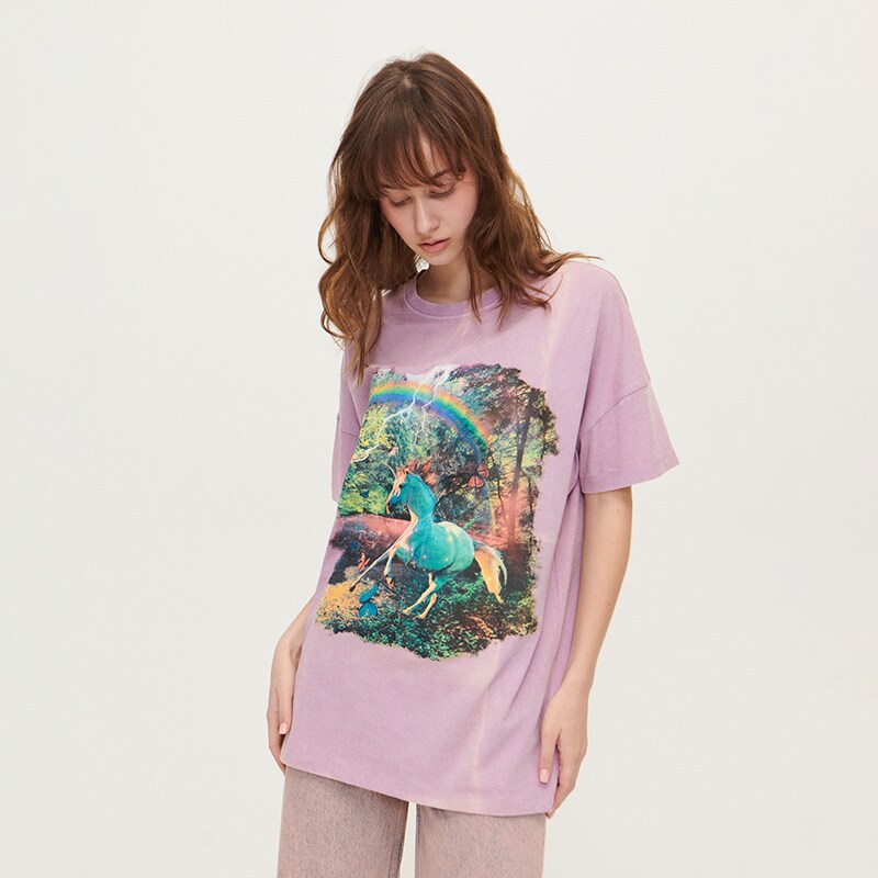 House - Tricou oversize cu imprimeu - Violet