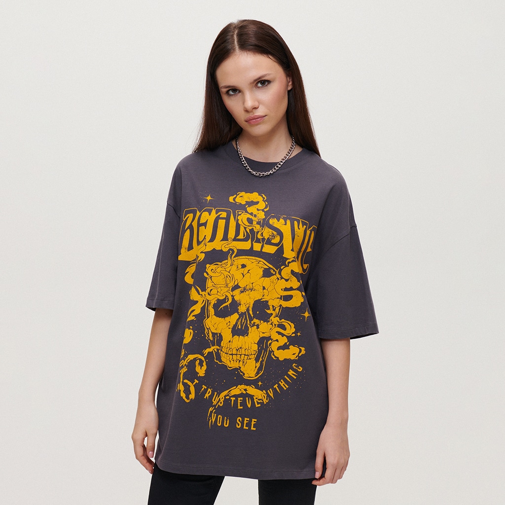 House - Tricou oversized Realistic - Gri