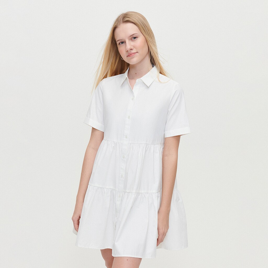 House - rochie cu guler - alb