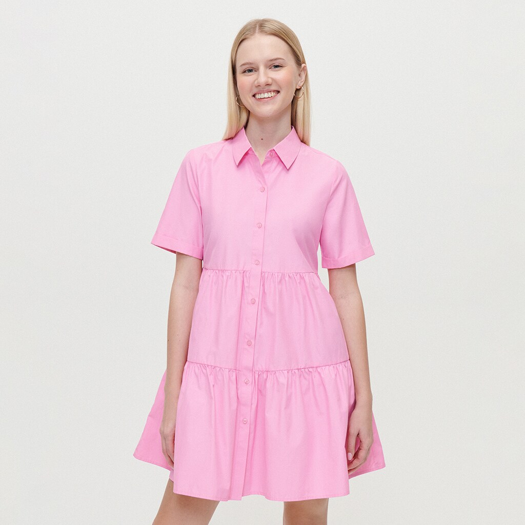 House - rochie cu guler - roz
