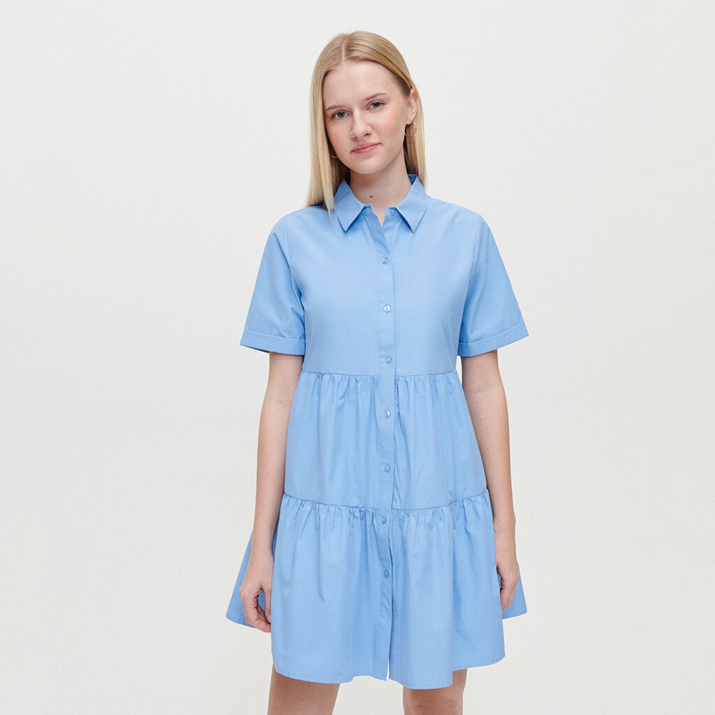 House - rochie cu guler - albastru