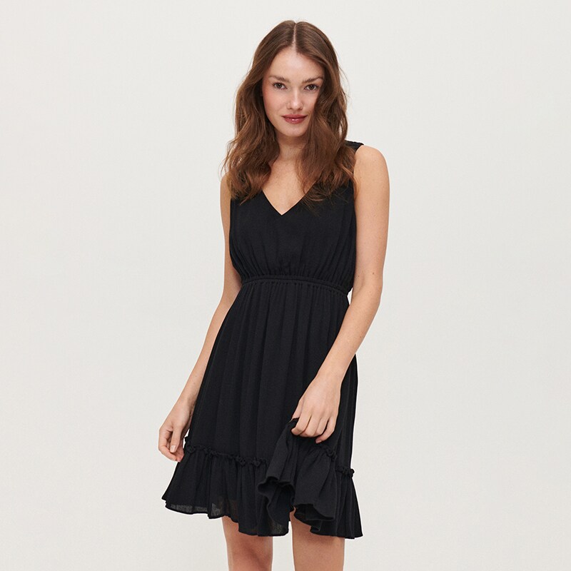 House - rochie din viscoză - negru
