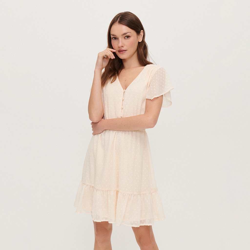 House - rochie cu decolteu în v - ivory