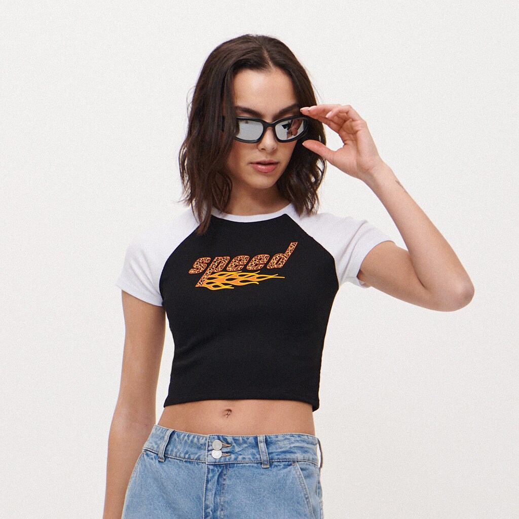 House - tricou scurt cu broderie - negru