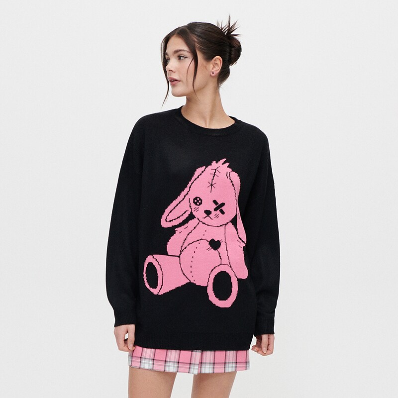 House - Pulover oversized - Negru