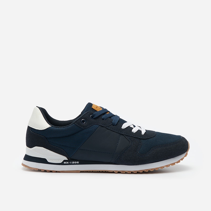 House - pantofi sport din materiale combinate - bleumarin