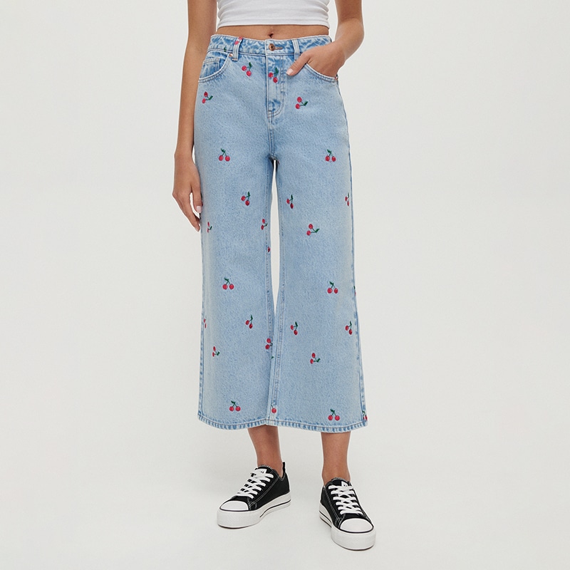 House - Fusta-pantalon din denim - Albastru