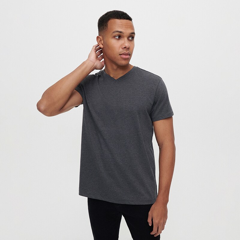 House - tricou cu decolteu în v - gri