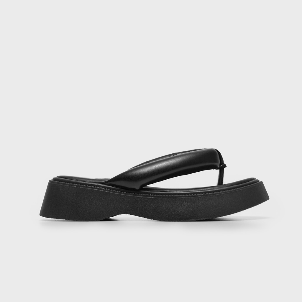 House - Șlapi cu platformă - negru