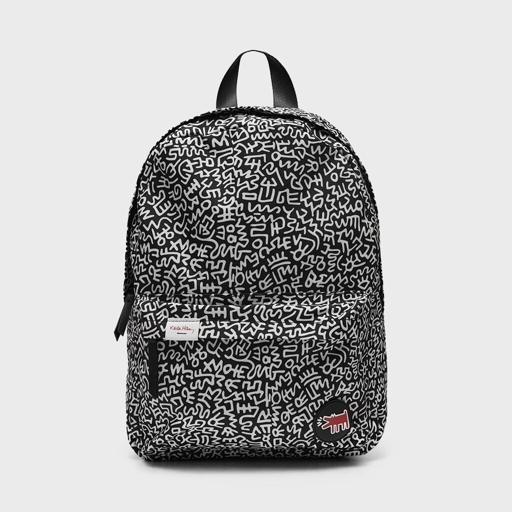 House - Rucsac cu buzunare Keith Haring - Negru