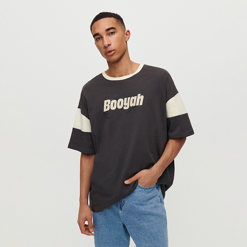 House - tricou cu imprimeu booyah - gri
