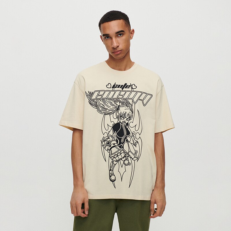 House - tricou cu imprimeu cute enemy - ivory