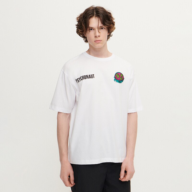 House - tricou cu imprimeu psychonaut - alb