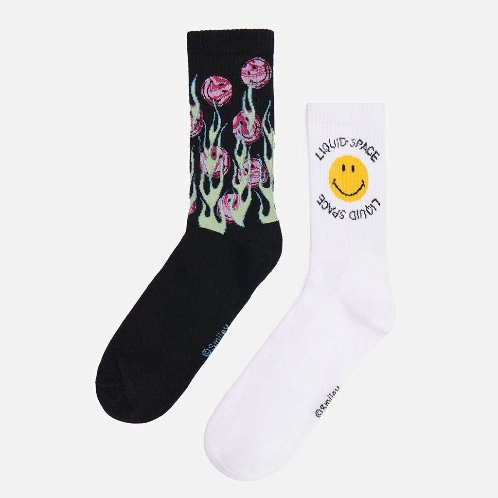 House - Súprava 2 párov dlhých ponožiek Smiley® - Viacfarebná