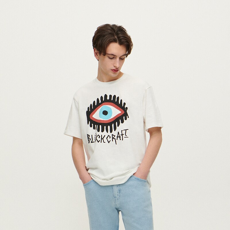 House - tricou cu imprimeu blackcraft - ivory