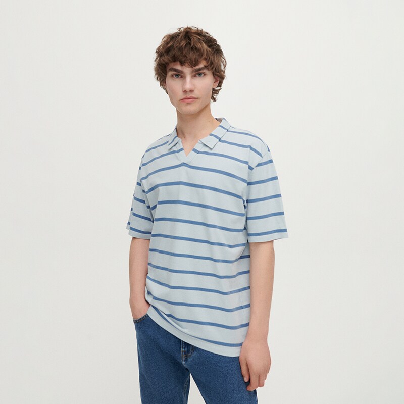 House - tricou polo cu imprimeu - albastru