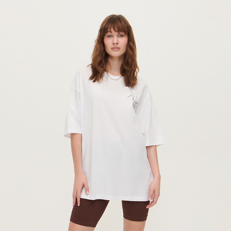 House - tricou cu imprimeu la spate i am human - alb