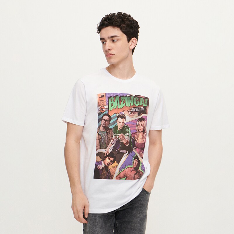 House - tricou cu imprimeu the big bang theory - alb