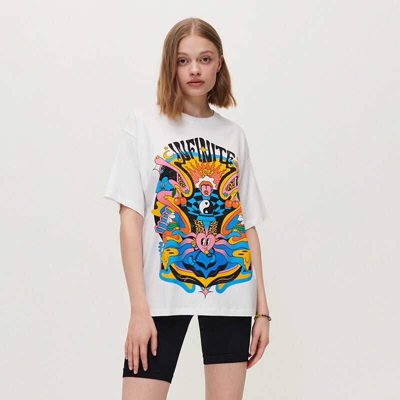 House - tricou cu imprimeu infinite - alb