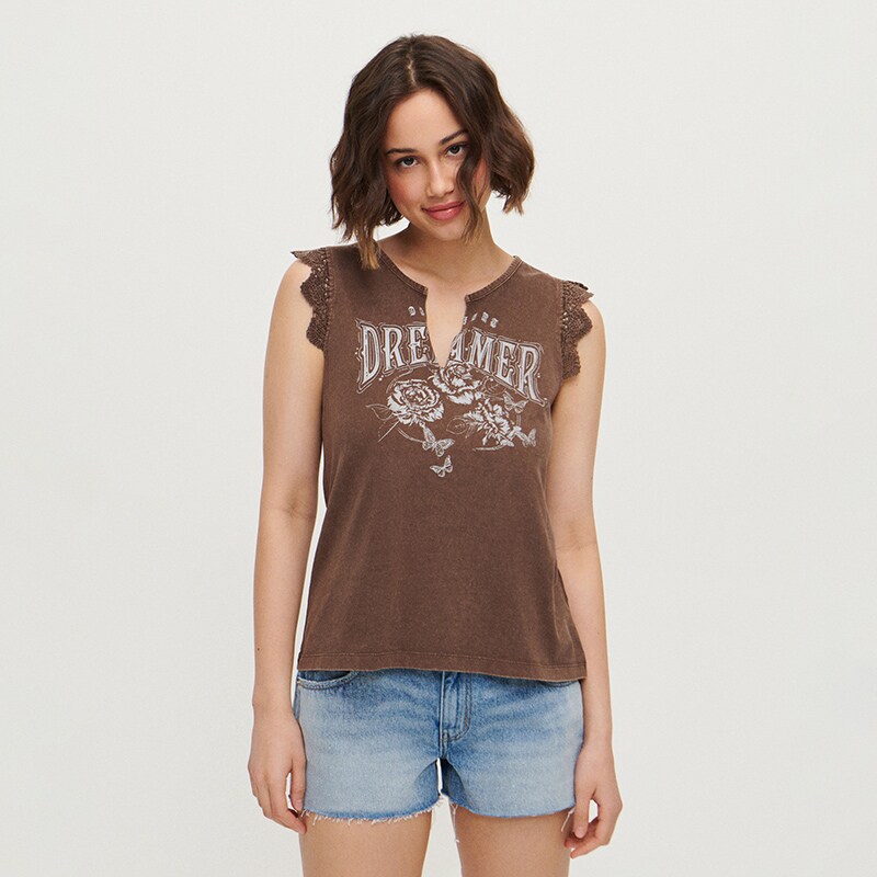 House - tricou fără mâneci - maro