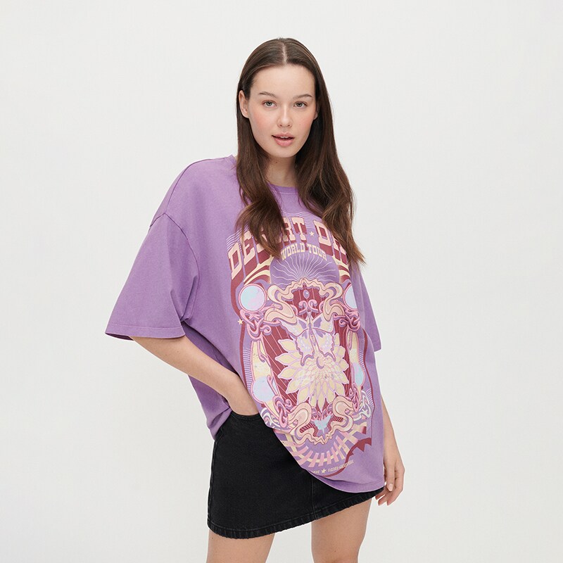 House - Tricou oversize cu imprimeu - Violet