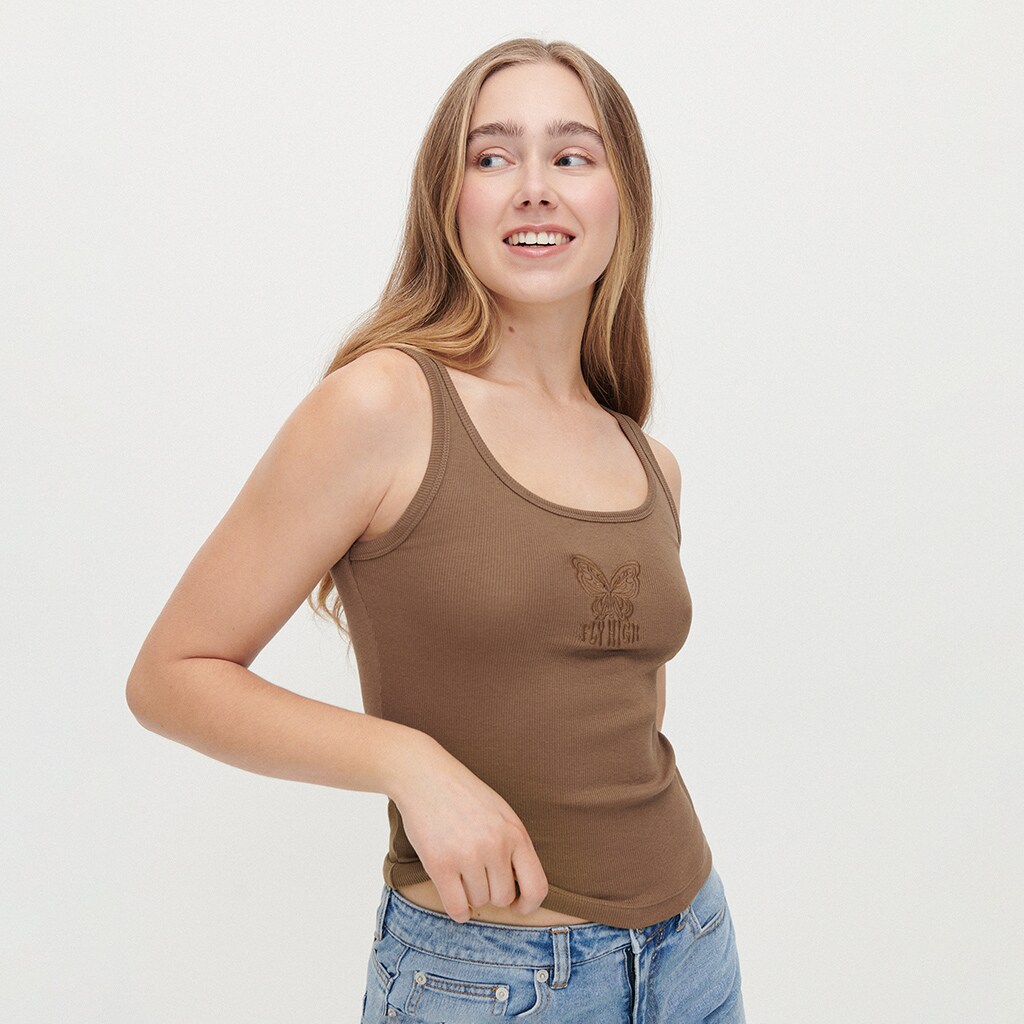 House - top scurt - kaki