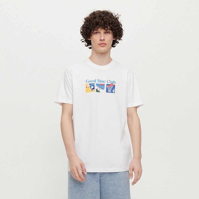 House - tricou cu imprimeu good time club - alb