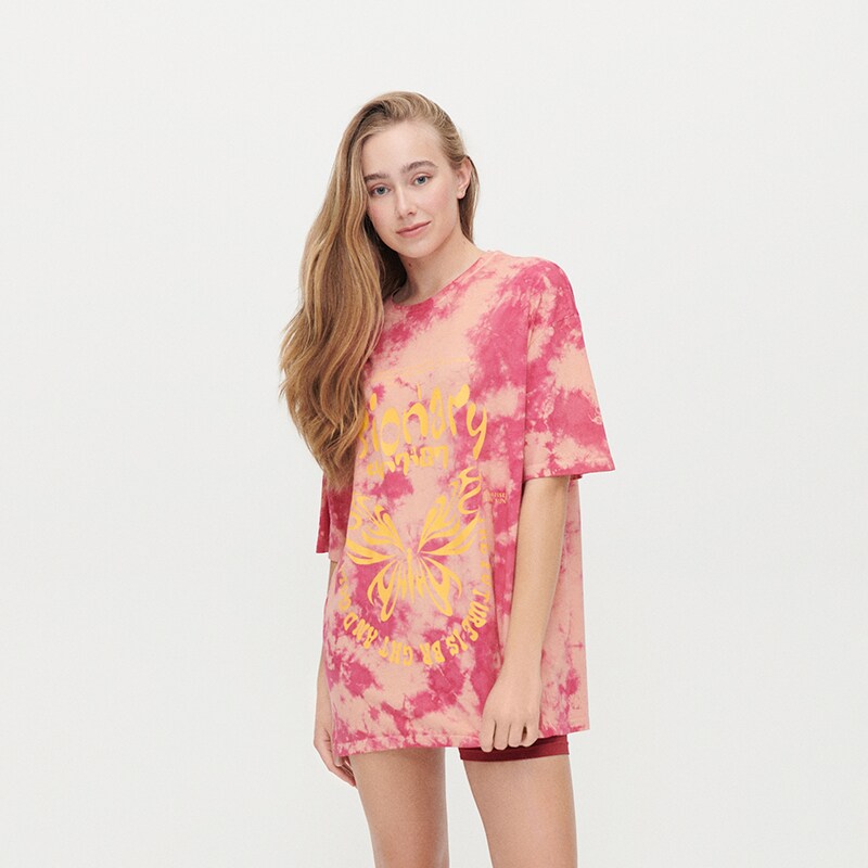House - tricou oversize cu imprimeu visionary - roz
