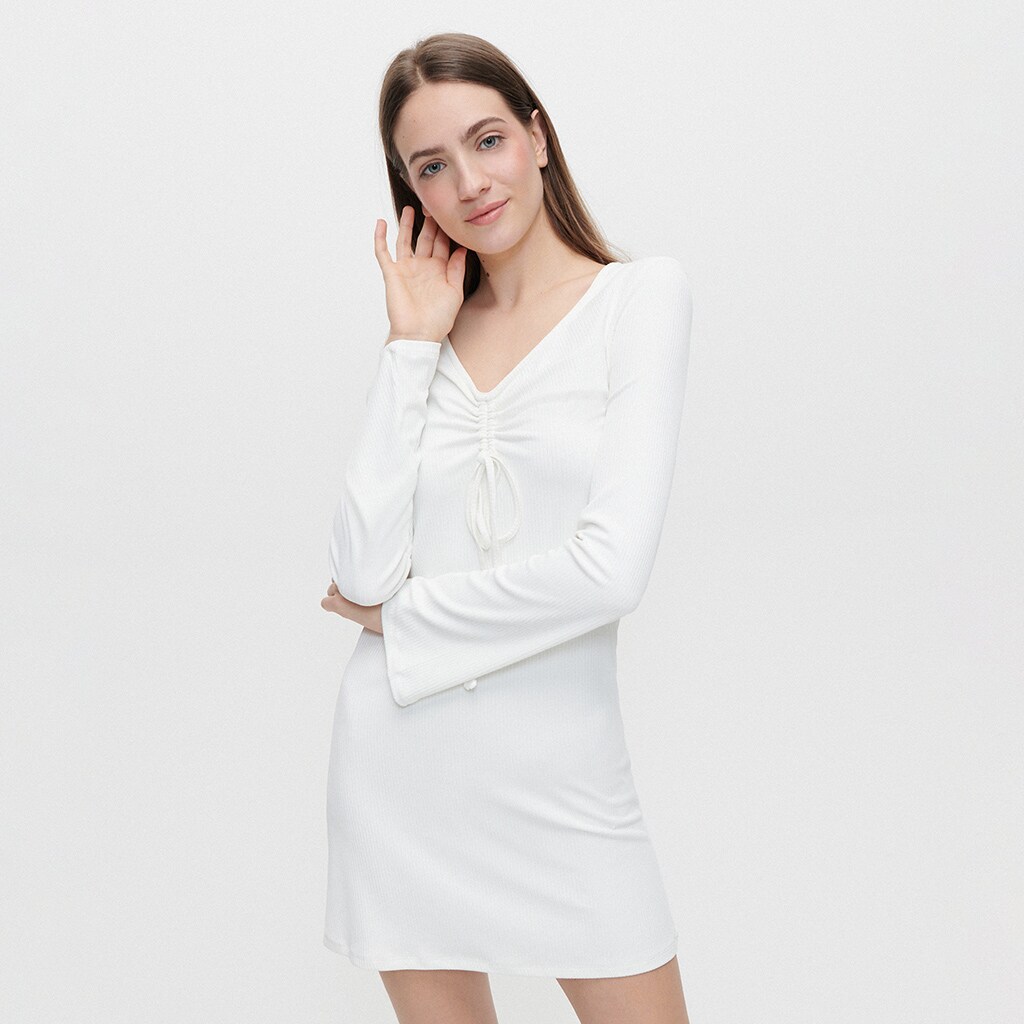 House - rochie cu mânecă lungă - ivory