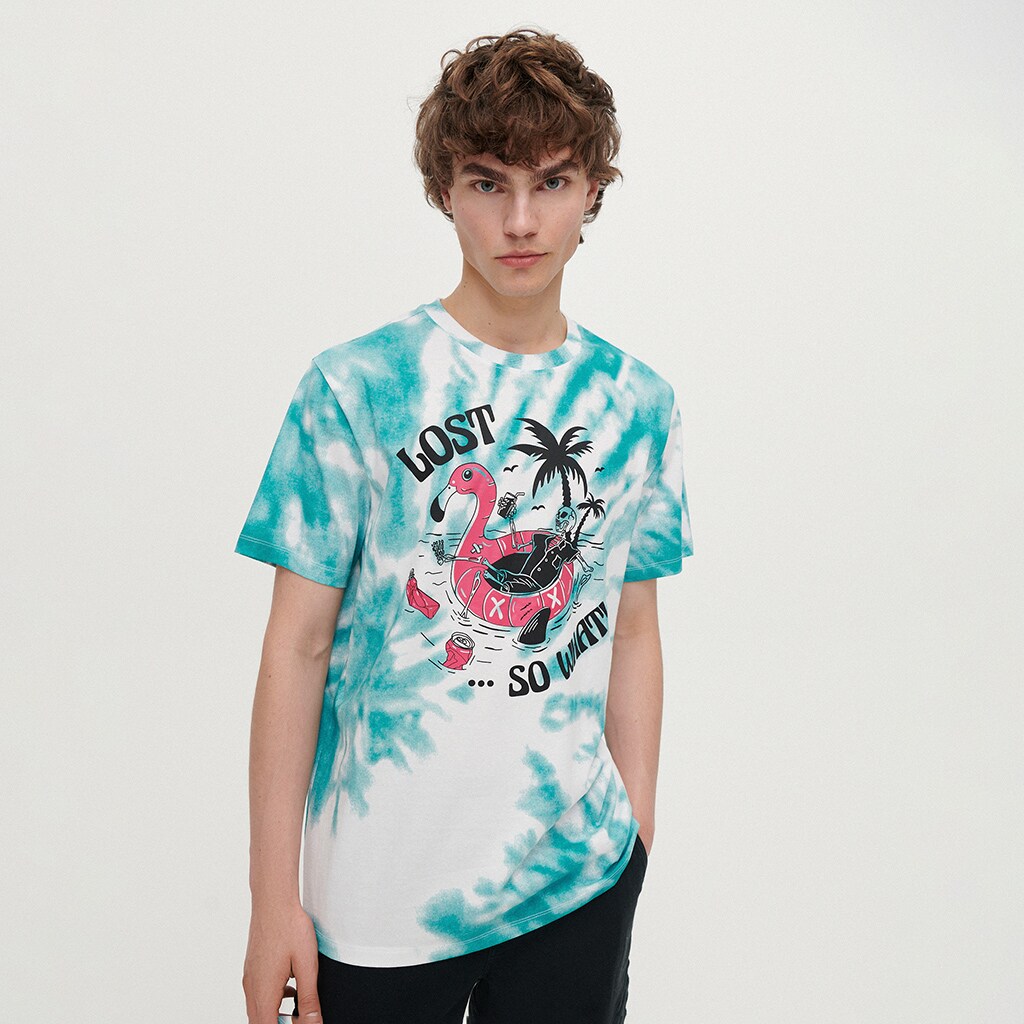 House - tricou cu efect tie-dye - verde