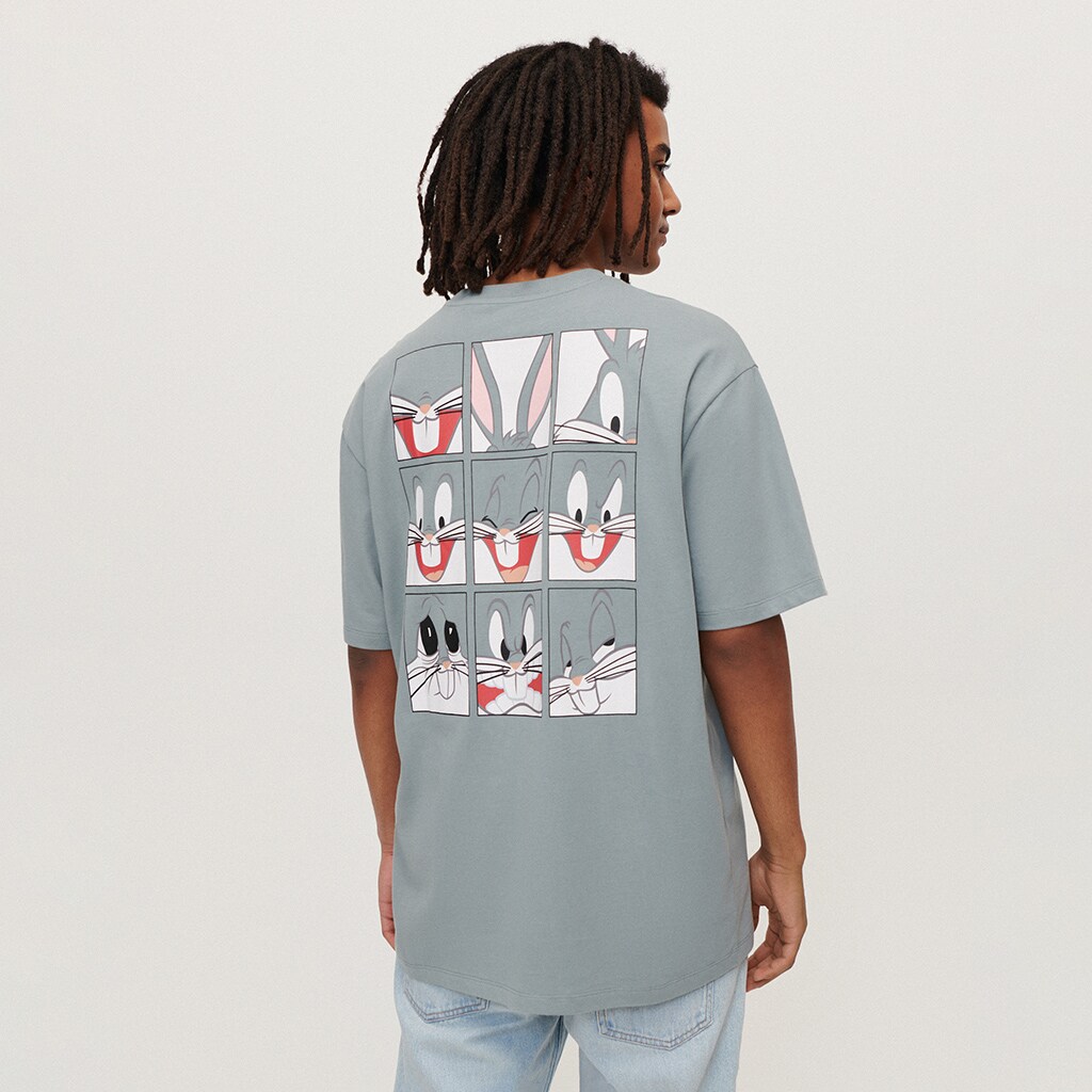 House - tricou cu imprimeu la spate looney tunes - gri