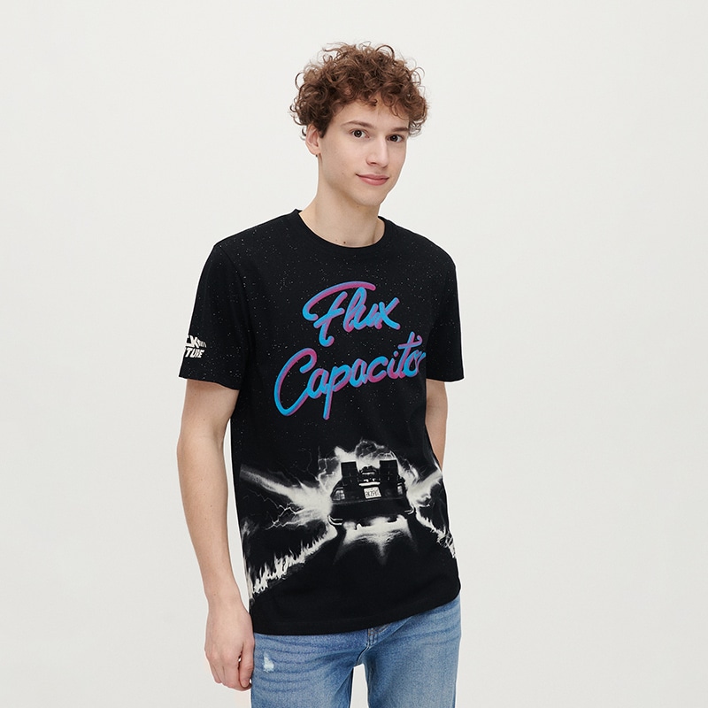 House - Tricou cu imprimeu Back to the Future - Negru