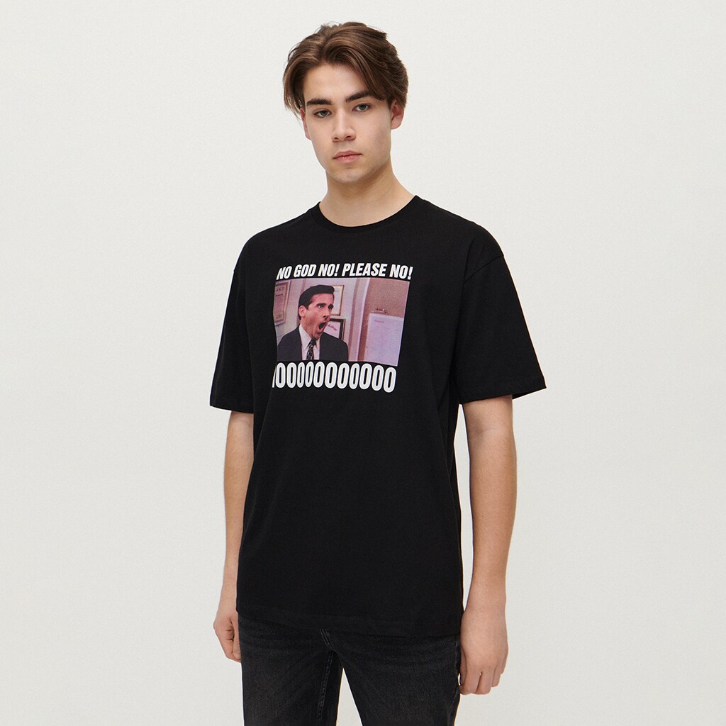 House - tricou cu imprimeu the office - negru