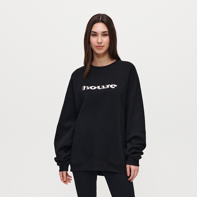 House - bluză sport oversized - negru