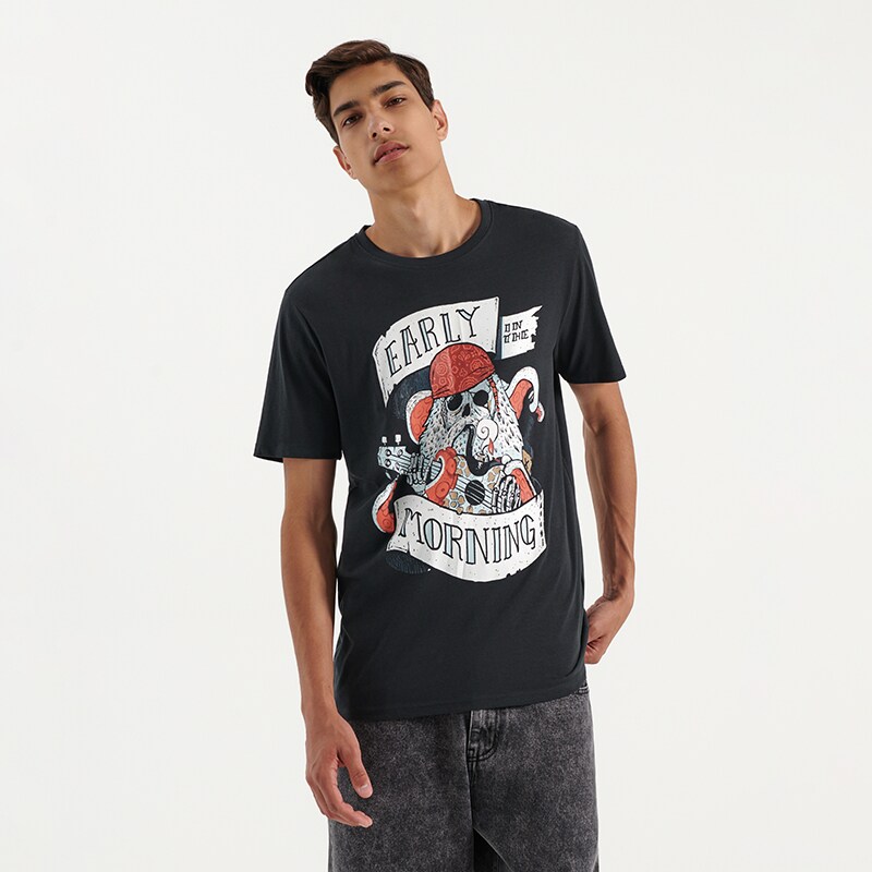 House - tricou cu imprimeu early morning - bleumarin