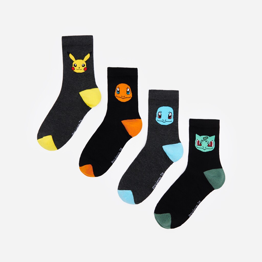 House - set de 4 perechi de șosete lungi pokémon - negru