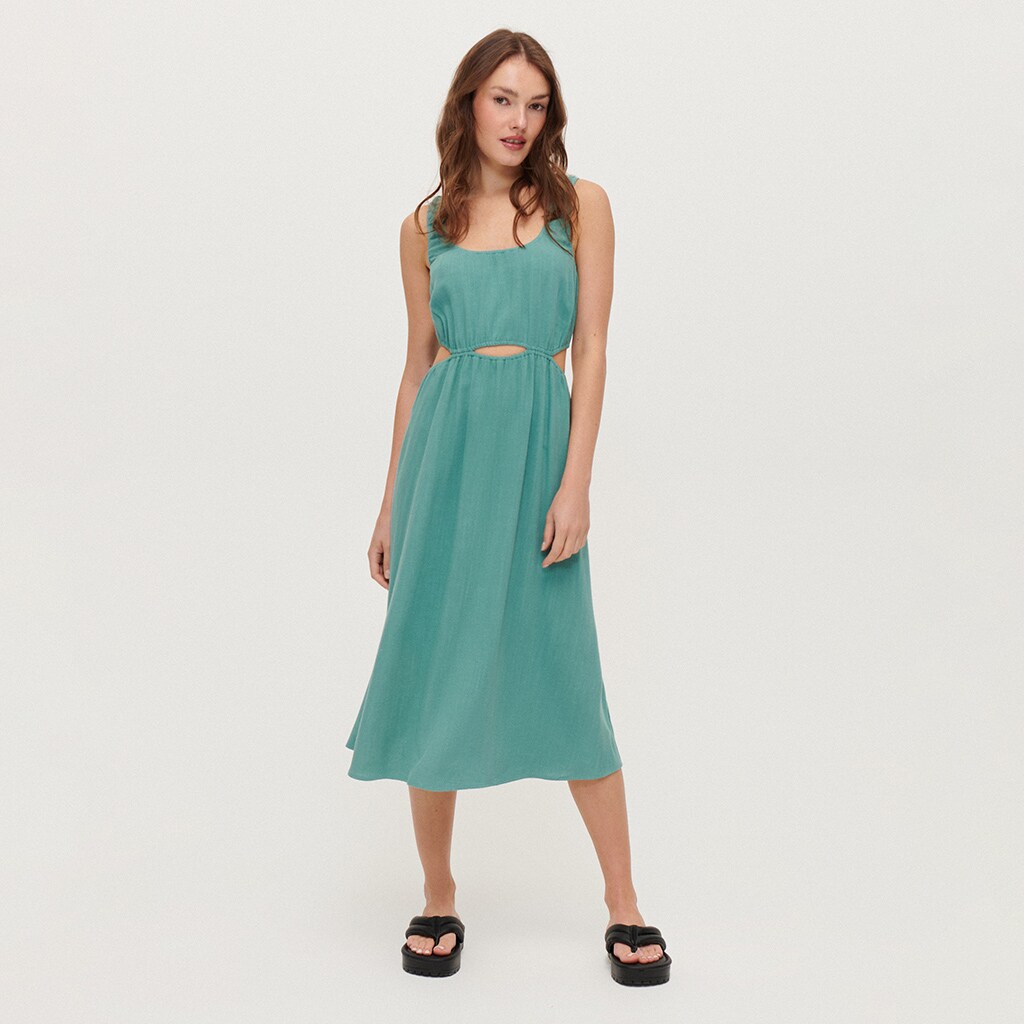 House - rochie mini din viscoză - turcoaz