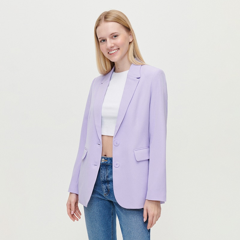 House - blazer cu un singur nasture - violet