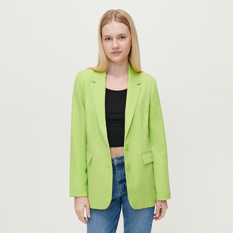 House - blazer cu un singur nasture - verde