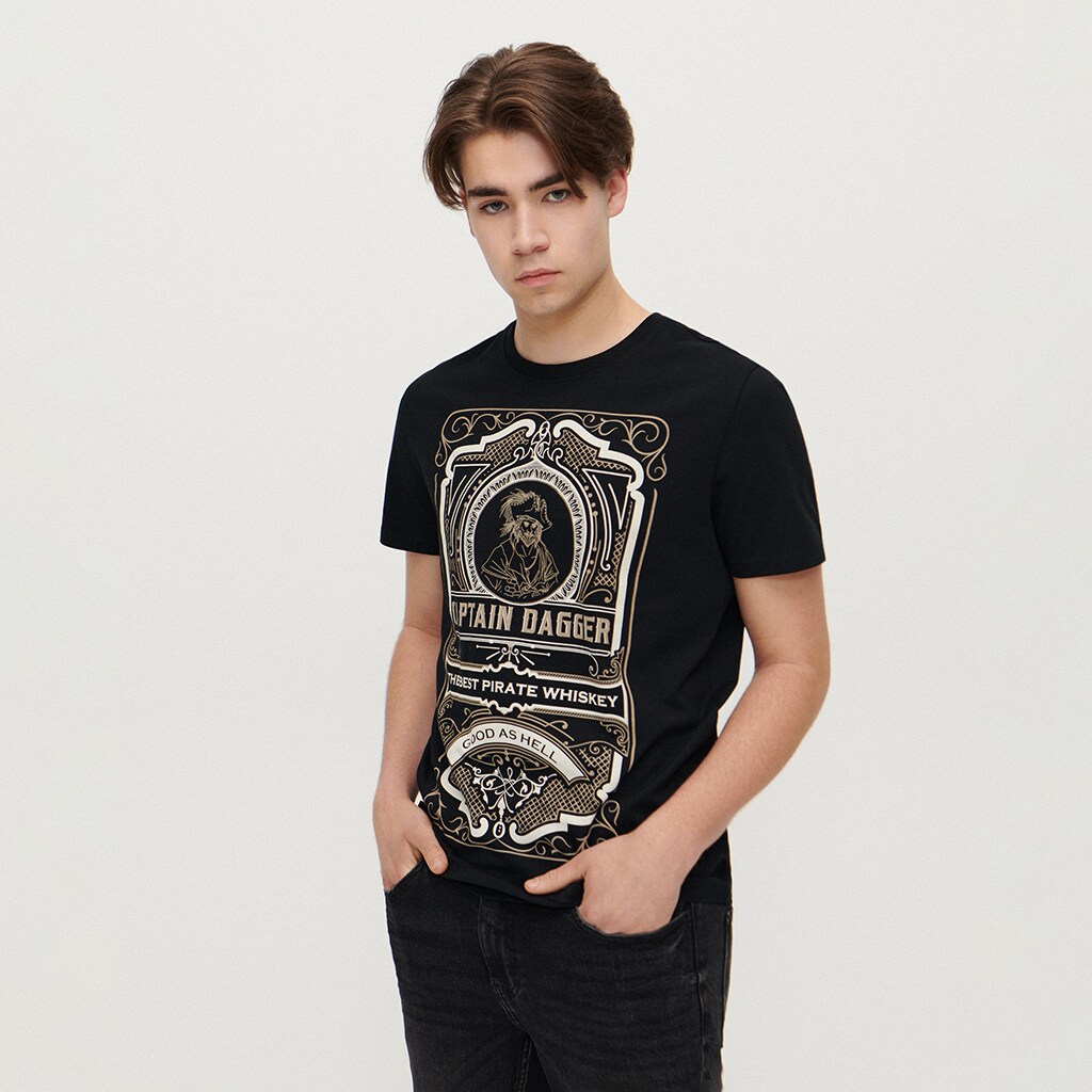 House - tricou cu imprimeu captain dagger - negru